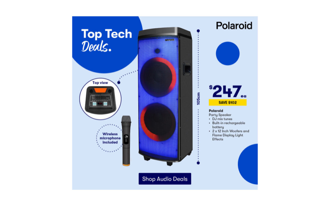 Polaroid Boom Party Light Speaker 25% OFF at BIG W