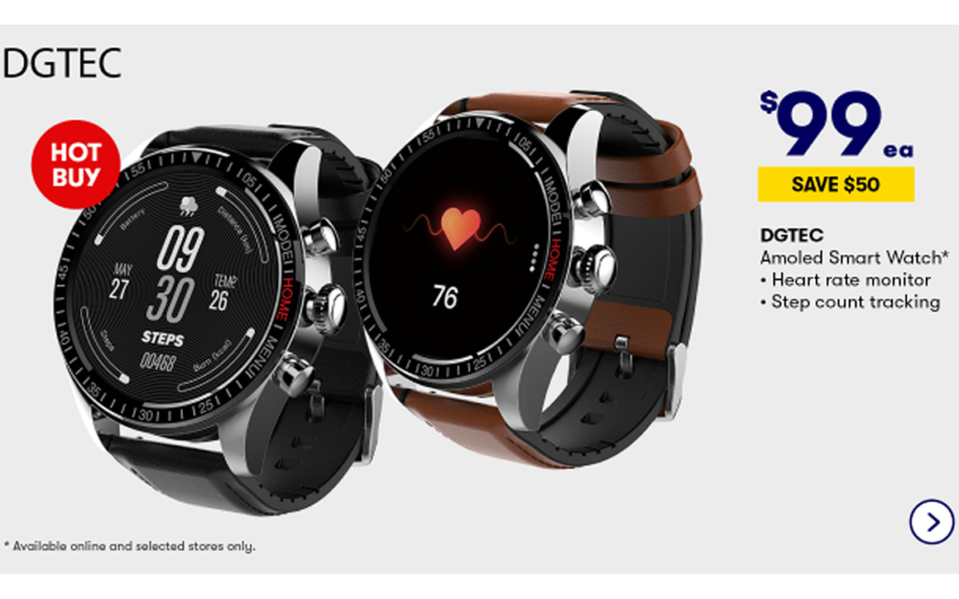 The DGTEC AMOLED Display Smart Watch 30% OFF at BIG W
